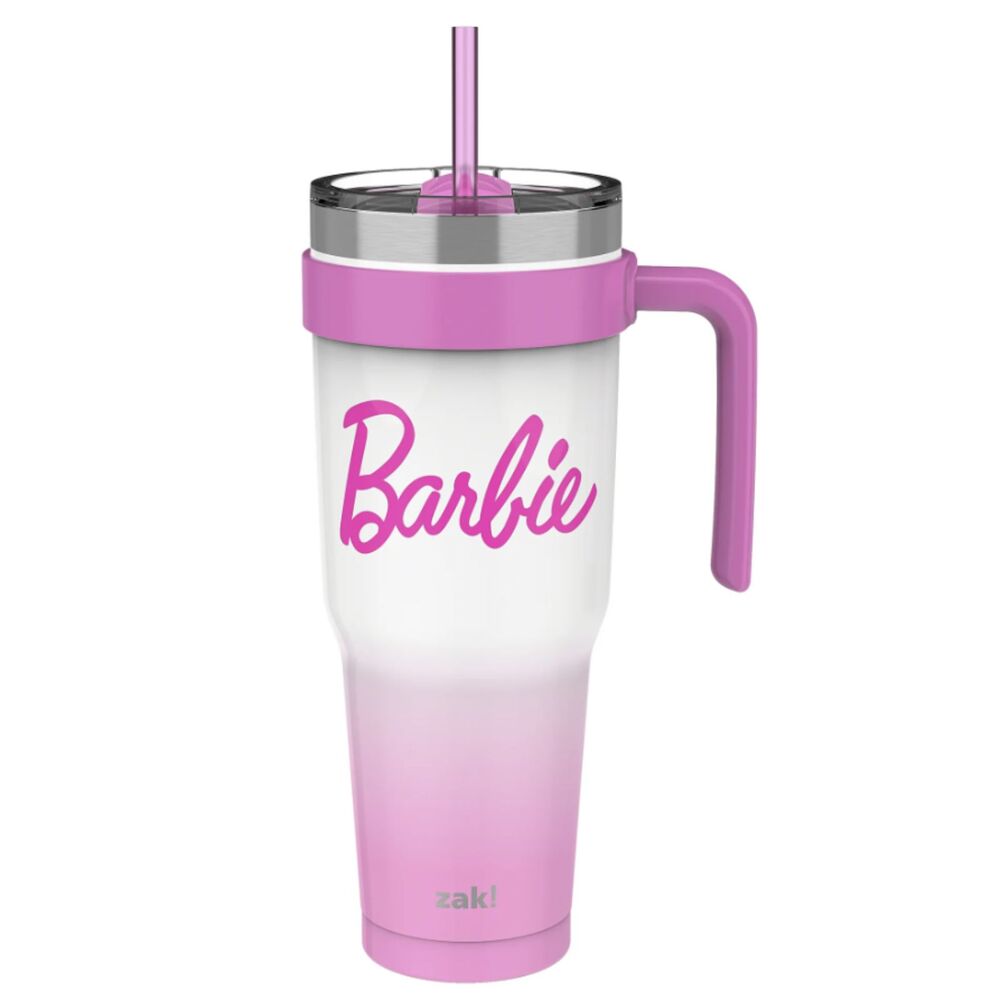 Zak! Barbie 40 oz Tumbler Double Wall Stainless Steel Waverly Pink Ombre